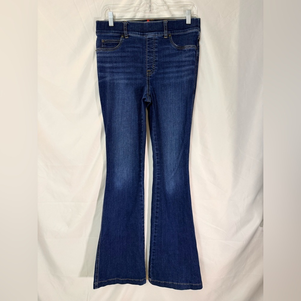 Spanx Pull On Clean Indigo Boot Cut High Rise Denim Trousers Size Medium - Picture 4 of 15